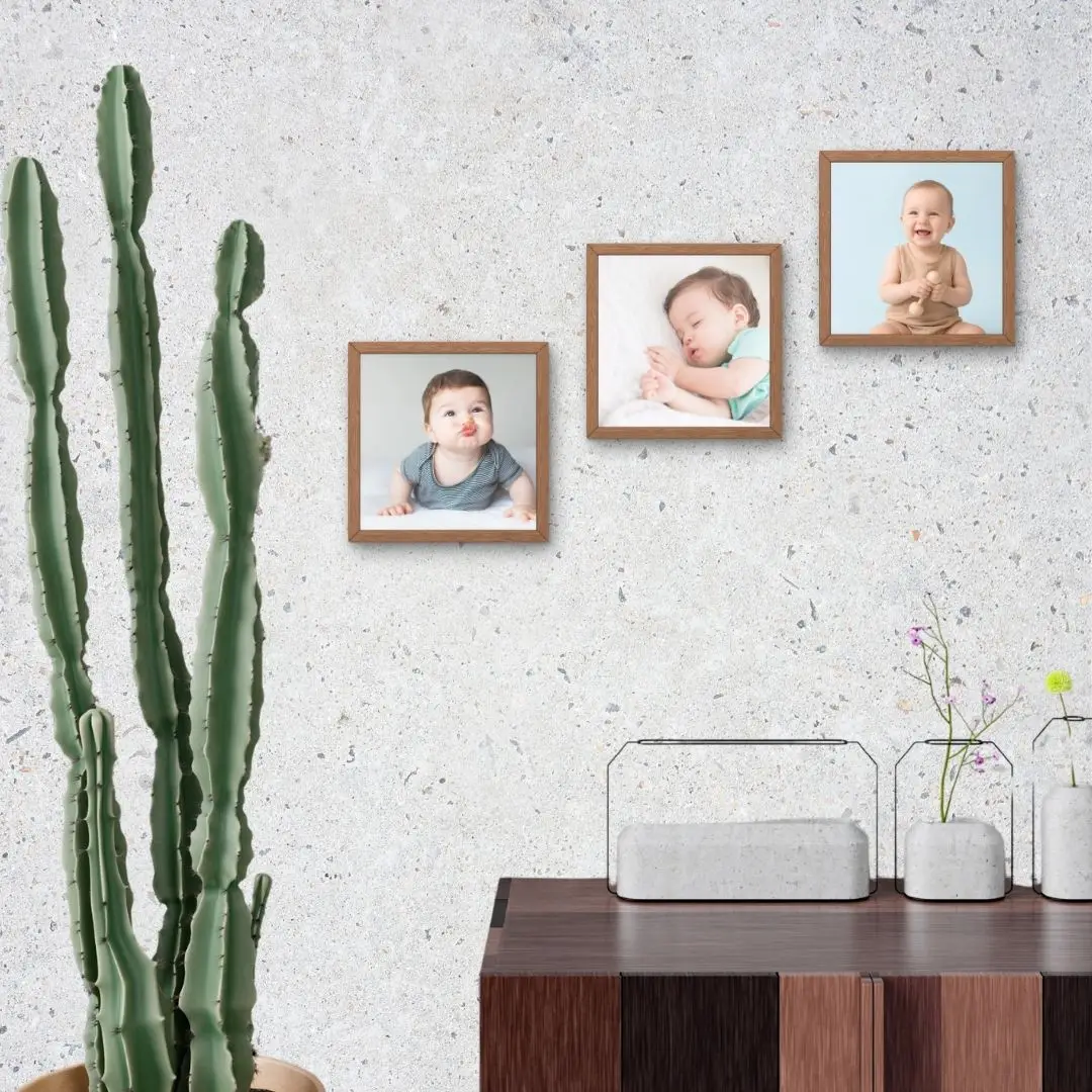 ahsap-kare (10) 3 ADET 20X20 CM KARE Sök Tak Kare Duvar Çerçevesi - Görsel 1